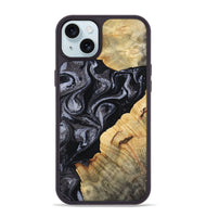 iPhone 15 Plus Wood Phone Case - Kenisha (Black & White, 808457)