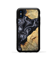 iPhone Xs Wood Phone Case - Kenisha (Black & White, 808457)