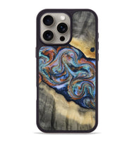 iPhone 16 Pro Max Wood Phone Case - Calista (Teal & Gold, 808481)
