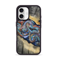 iPhone 17 Wood Phone Case - Calista (Teal & Gold, 808481)