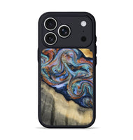 iPhone 17 Pro Wood Phone Case - Calista (Teal & Gold, 808481)