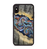 iPhone Xs Max Wood Phone Case - Calista (Teal & Gold, 808481)