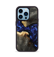 iPhone 14 Pro Wood Phone Case - Evander (Blue, 808498)