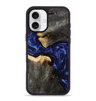 iPhone 16 Plus Wood Phone Case - Evander (Blue, 808498)