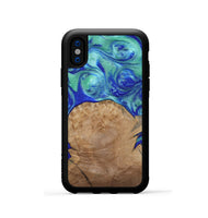 iPhone Xs Wood Phone Case - Mettie (Blue, 808502)