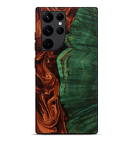 Galaxy S22 Ultra Wood Live Edge Phone Case - Della (Red, 808633)