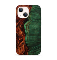 iPhone 14 Wood Live Edge Phone Case - Della (Red, 808633)