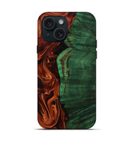iPhone 15 Wood Live Edge Phone Case - Della (Red, 808633)