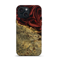 iPhone 15 Wood Live Edge Phone Case - Shelbi (Red, 808656)