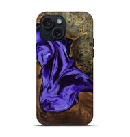 iPhone 15 Wood Live Edge Phone Case - Adell (Purple, 808660)