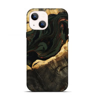 iPhone 13 Wood Live Edge Phone Case - Lessie (Green, 808661)