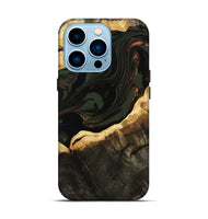 iPhone 14 Pro Wood Live Edge Phone Case - Lessie (Green, 808661)