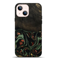 iPhone 14 Plus Wood Live Edge Phone Case - Mollie (Green, 808673)