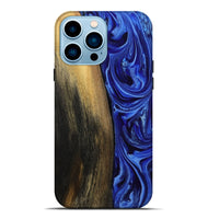 iPhone 14 Pro Max Wood Live Edge Phone Case - Zachery (Blue, 808675)