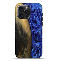 iPhone 16 Pro Max Wood Live Edge Phone Case - Zachery (Blue, 808675)