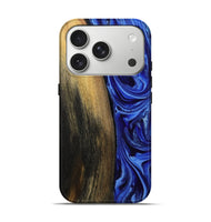 iPhone 17 Pro Wood Live Edge Phone Case - Zachery (Blue, 808675)