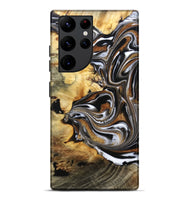 Galaxy S22 Ultra Wood Live Edge Phone Case - Brice (Black & White, 808676)