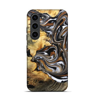 Galaxy S23 Wood Live Edge Phone Case - Brice (Black & White, 808676)