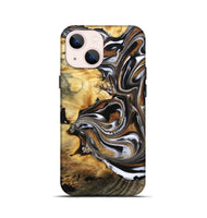 iPhone 13 mini Wood Live Edge Phone Case - Brice (Black & White, 808676)