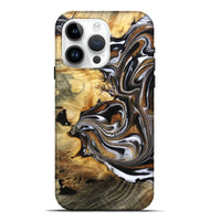 iPhone 15 Pro Max Wood Live Edge Phone Case - Brice (Black & White, 808676)