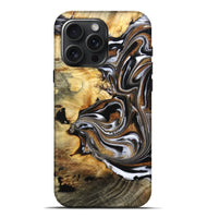 iPhone 16 Pro Max Wood Live Edge Phone Case - Brice (Black & White, 808676)