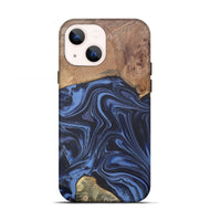 iPhone 13 Wood Live Edge Phone Case - Herbert (Blue, 808678)