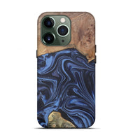 iPhone 13 Pro Wood Live Edge Phone Case - Herbert (Blue, 808678)