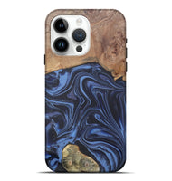 iPhone 15 Pro Max Wood Live Edge Phone Case - Herbert (Blue, 808678)