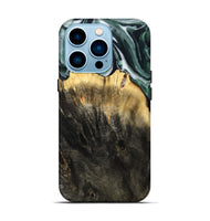 iPhone 14 Pro Wood Live Edge Phone Case - Isidore (Black & White, 808679)