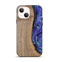 iPhone 14 Wood Live Edge Phone Case - Tess (Purple, 808690)