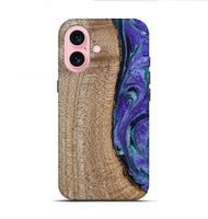 iPhone 16 Wood Live Edge Phone Case - Tess (Purple, 808690)