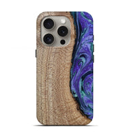 iPhone 16 Pro Wood Live Edge Phone Case - Tess (Purple, 808690)