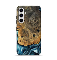 Galaxy S25 Wood Live Edge Phone Case - Aaron (Blue, 808699)