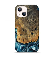 iPhone 13 Wood Live Edge Phone Case - Aaron (Blue, 808699)