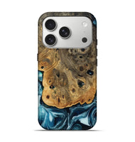 iPhone 17 Pro Wood Live Edge Phone Case - Aaron (Blue, 808699)