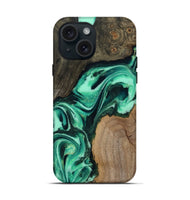 iPhone 15 Wood Live Edge Phone Case - Berkley (Green, 808701)