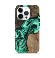 iPhone 15 Pro Wood Live Edge Phone Case - Berkley (Green, 808701)