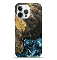 iPhone 15 Pro Max Wood Live Edge Phone Case - Raven (Blue, 808706)