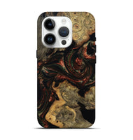 iPhone 15 Pro Wood Live Edge Phone Case - Azalea (Red, 808707)