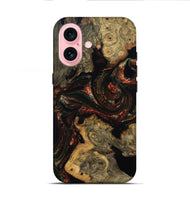 iPhone 16 Wood Live Edge Phone Case - Azalea (Red, 808707)