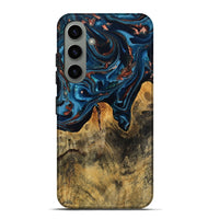 Galaxy S24 Plus Wood Live Edge Phone Case - Manila (Teal & Gold, 808712)