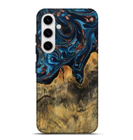 Galaxy S25 Plus Wood Live Edge Phone Case - Manila (Teal & Gold, 808712)
