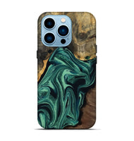 iPhone 14 Pro Wood Live Edge Phone Case - Jeff (Green, 808719)