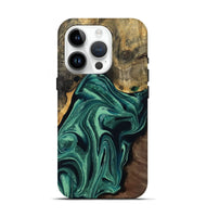 iPhone 15 Pro Wood Live Edge Phone Case - Jeff (Green, 808719)