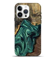 iPhone 15 Pro Max Wood Live Edge Phone Case - Jeff (Green, 808719)