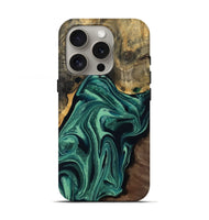 iPhone 16 Pro Wood Live Edge Phone Case - Jeff (Green, 808719)