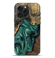 iPhone 16 Pro Max Wood Live Edge Phone Case - Jeff (Green, 808719)