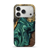 iPhone 17 Pro Wood Live Edge Phone Case - Jeff (Green, 808719)