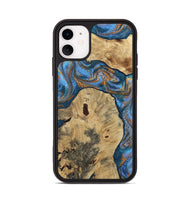 iPhone 11 Wood Phone Case - Vernon (Teal & Gold, 808817)