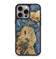 iPhone 16 Pro Max Wood Phone Case - Vernon (Teal & Gold, 808817)